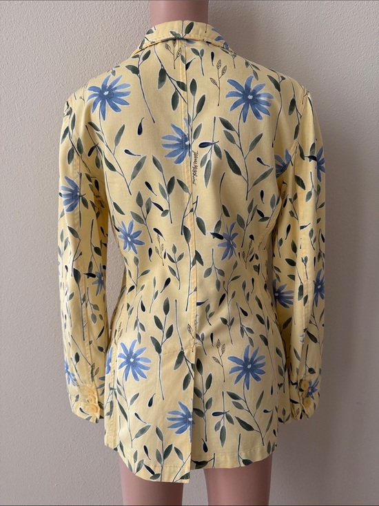 MOSCHINO Women\'s Yellow Floral Button-Front Jacket